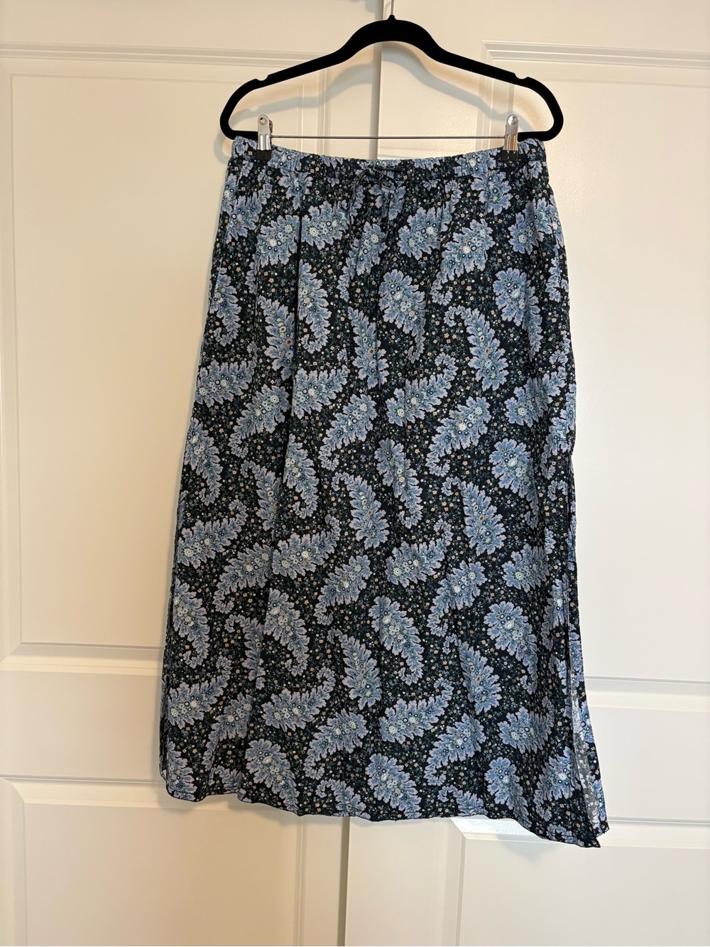 Blue Paisley Midi Skirt - Women